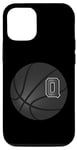 Coque pour iPhone 14 Ballon de basket-ball Lettre Q Noir pour les amateurs de sport