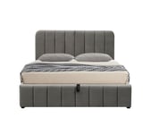 Lit coffre 160 x 200 cm avec sommier AVIA en velours gris