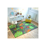 Décoweb - Tapis de jeu enfant - Circuit voiture - Campagne - 120 x 170 cm