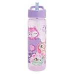 Magic Mixies Kids Water Bottles With Flip Up Straw 600ml – Official Magic Mixies Toys UK Merchandise by Polar Gear – BPA Free, Recyclable Girls Water Bottle With Mixlings, Purple