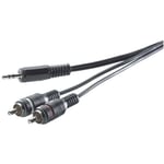 Câble adaptateur Speaka jack 3,5 mm / 2 fiches mâles rca 3 m Speaka Professional SP-7870368 [2x Cinch-RCA mâle - 1x Jack mâle 3.5 mm] 3.00 m noir