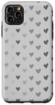 Coque pour iPhone 11 Pro Max Cœurs gris sur fond gris neutre