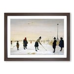 Big Box Art Hendrick Avercamp Little Ice Age Framed Wall Art Picture Print Ready to Hang, Walnut A2 (62 x 45 cm)