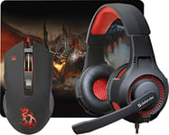 Defender Set de Gaming 3 en 1 avec Casque, Souris et Tapis de Souris