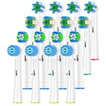 QLEBAO Toothbrush Heads Compatible with Oral b Electric Toothbrush Head,4Sensitive Clean,4Precision Clean,4Floss Clean,4Cross Clean Replacement Brush Head for 16PCS