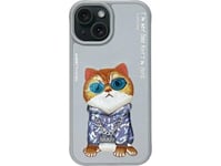 Nimmy Iphone 15 6.1" Case Gray/Gray Glasses Cool Cat