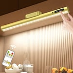 Hapfish Lampe de Bureau LED Sans Fil, 4000mAh Lumiere Rechargeable USB, Reglette LED Cuisine Magnétique avec Télécommande, Éclairage Murale pour Placard, Tableau, Miroir, Armoire, Bibliothèque