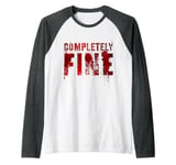 Funny COMPLETELY FINE Film Hero Vigilante Psychopath Bloody Raglan Baseball Tee