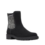 Clarks Opal Sky 26167827 Womens Black Suede Slip On Chelsea Boots