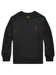 Ralph Lauren Boys Classic Long Sleeve T-shirt - Black, Black, Size 4 Years