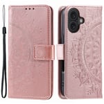 Trolsk Mandala Wallet with Strap (iPhone 16 Plus) - Roséguld