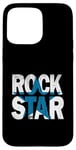 Coque pour iPhone 15 Pro Max Bleu Rock Star Distress Blue Color Graphic