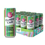 Candy Can, Sour Apple, Fizzy Drink, Nostalgic American Soda Flavours, Sugar Free, Sparkling Pop Cans (330ml x 12 Pack)