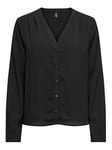 ONLY Onlnova Life Elite L/S Malou Top Solid Blouse, Noir, M Femme