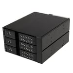 StarTech.com Rack Mobile en Aluminum Sans Tiroir pour 3x Disque Dur SAS II/SATA III 6 Gbps - Hot Swap (HSB3SATSASBA)