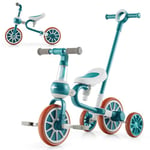 COSTWAY 5 en 1 Tricycle Bébé Evolutif avec Putter Parentale, Draisienne Vélo Bébé avec Siège Réglable, Guidon Réversible, Vélo d’équilibre pour Tout-Petits de 2 à 4 Ans