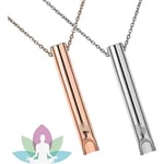 2st Andningshalsband, ångesthalsband för kvinnor, stress relief Mindful andningshalsband Rostfritt för Meditation Avslappning Silver rose gold Silver rose gold