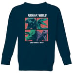 Jurassic Park World Four Colour Faces Kids' Sweatshirt - Navy - 7-8 Years - Navy