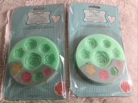 3D ROSE FLOWER Silicone Fondant Cake Mould Baking Easy Press 9 Sizes 2 PACKETS