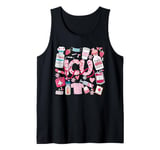 ICU Happy Valentines Day Intensive Care Unit Nurse Life Crew Tank Top