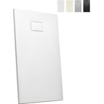 Receveur de douche à l'italienne rectangulaire 140x90 design moderne Stone, Couleur: Blanc