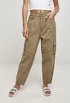 Urban Classics Ladies Ballon Fit Cargo Twill Pants (28,whitesand)