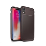 iPaky Carbon Fiber Texture Soft (iPhone Xr) - Skal- TPU - Brun