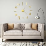 vidaXL Väggklocka 3D modern design 100 cm XXL guld 50638