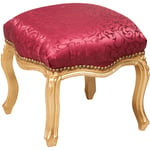 Banquette repos-pieds de style français Louis xvi, en bois massif de hêtre sculpté et fini à la main avec patine en feuille d'or