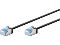 Goobay Ultra-Fleksibel Cat 6A Patchkabel, Slank, U/Ftp, Svart - Kabellengde 10 M