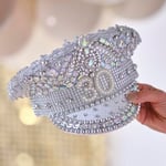 Ginger Ray Chapeau à paillettes orné d'argent pour 30e anniversaire, accessoire portable pour fête jalon