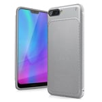 Huawei Honor 10 IVSO Gentry Sarja Nahka Pintainen TPU Kuori - Harmaa Hopea/Harmaa