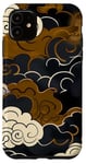 Coque pour iPhone 11 Graphique marron au-dessus des nuages marron