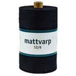 Extra stark Mattvarp 12/6 Svart - 500 gr / rulle  - 100% ekologisk bomullsmattvarp Svart one size