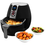 MEDION Air Fryer E10 S (Friteuse sans huile à air chaud, capacité 4 L, 1500 W, 8 programmes automatiques, régulation de la température et du temps, petit et facile à utiliser, MD17320) noir