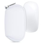kwmobile Neoprene Pouch Compatible with Apple Magic Mouse 1/2 - Storage Carrying Case Dust Cover with Zipper - White