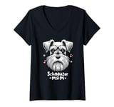 Womens Miniature Schnauzer Mom Schnauzers V-Neck T-Shirt