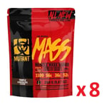 MUTANT MASS MUSCLE MASS GAINER PROTEIN BCAA EAAS 280G X8 TRIPLE CHOCOLATE