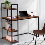 Idmarket - Bureau bibliothèque hawkins plateau bois foncé design industriel