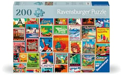 Ravensburger 12001371 – Timbres Personnes âgées, avec 200 pièces Extra adhérentes, Grand modèle d'image et Support pour Puzzle