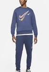 Nike Mens Multi Swoosh Crew Neck Tracksuit in Navy Cotton - Size Large