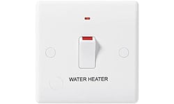 20 Amp DP Switch Water Heater c/w Neon & Flex Outlet - Nexus - White