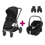 Maxi Cosi Pack poussette duo Oxford + coque Pebble 360 pro Essential Black