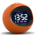 NEWGATE® Réveil numérique Centre de la Terre - Horloge de Chevet - Horloge de cheminée - Horloge de Table - Horloge numérique - Réveil numérique - Affichage LCD - Horloge de Bureau (Orange)