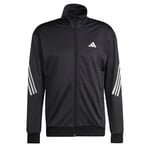 adidas Men's 3-Stripes Knit Tennis Jacket, Black, S