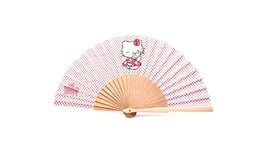 eBuyGB Folding Handheld Fan, Hello Kitty Wooden Hand Fan, Girls Birthday Party Accessory, Pocket Sized Fan for Party Favours, DIY Decoration, Summer Holidays (Pack of 10)