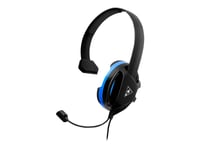 Turtle Beach Recon Chat - Headset - Fullstorlek - Kabelansluten - 3,5 Mm Kontakt - Svart/Blå - För Sony Playstation 4, Sony Playstation 4 Pro, Sony Playstation 4 Slim