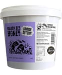 Black Bee Honey - Pure British Autumn Raw Honey, Thick with Bold Aromatic Flavours, Unprocessed, Single Source from Hive to Jar, Never Blended - Delicious on Toast, Soothing in Drinks, 1Kg Tub