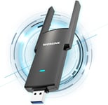 Clé WiFi Puissante AC1300 Mbps USB WiFi 5GHz/2.4GHz Antenne WiFi à Gain Élevé Double Bande Adaptateur WiFi pour PC, Dongle WiFi Compatible avec Windows 11/10/8.1/8, Mac OS10.9 10.15