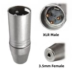 Connecteur audio stéréo XLR femelle,3 broches vers 3.5mm,adaptateur de microphone,couremplaçant XLR 3 broches,convertisseur de prise mâle vers mini jack 3.5mm - Type XLR Male to Female